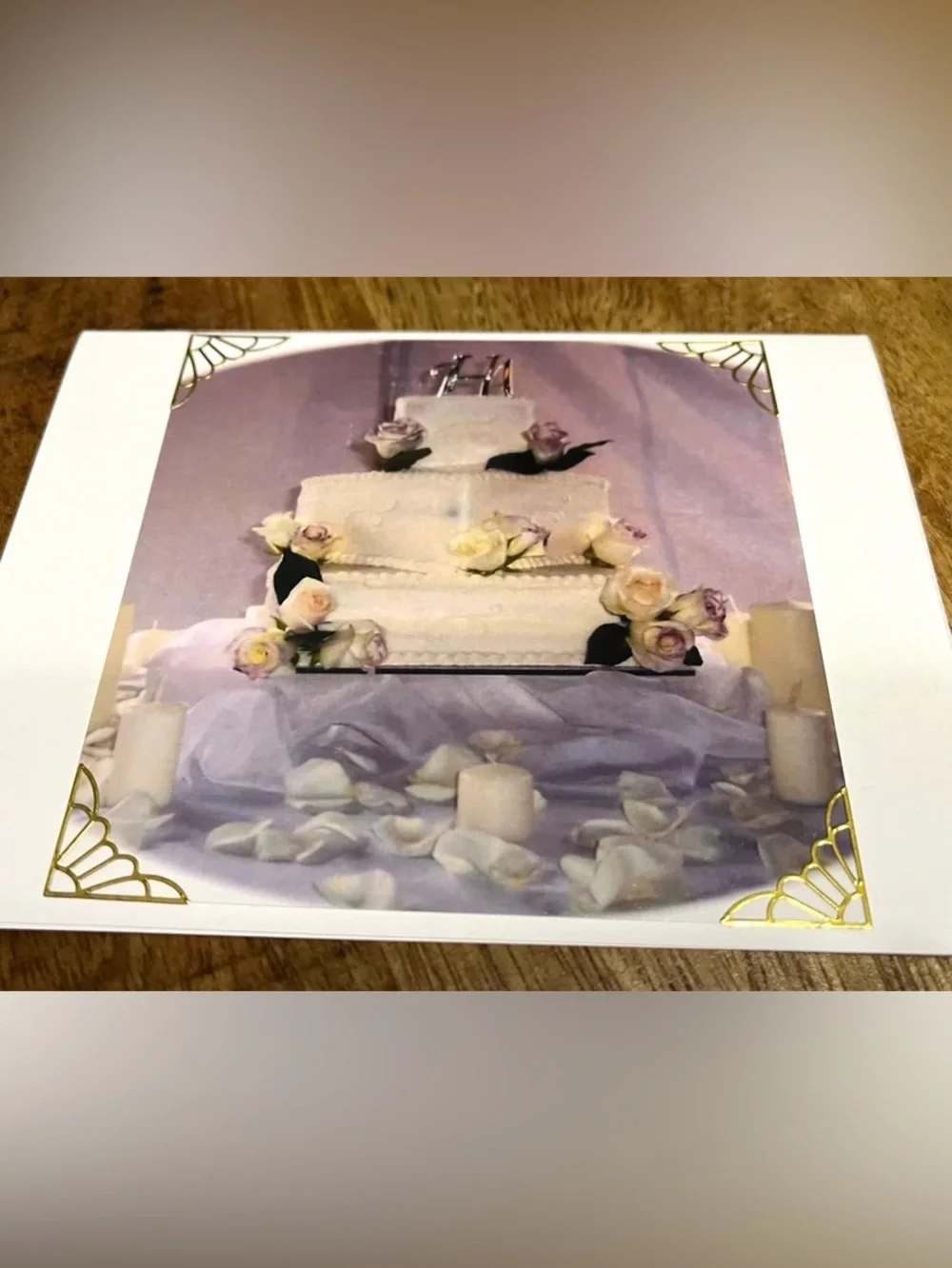 Set of 4 Wedding Cake Photo Greeting Cards